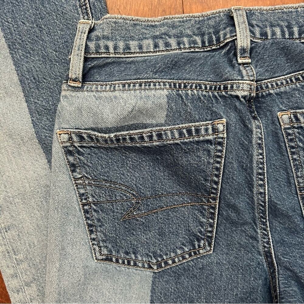 American Eagle 90s Bootcut Patchwork Pattern Blue… - image 5